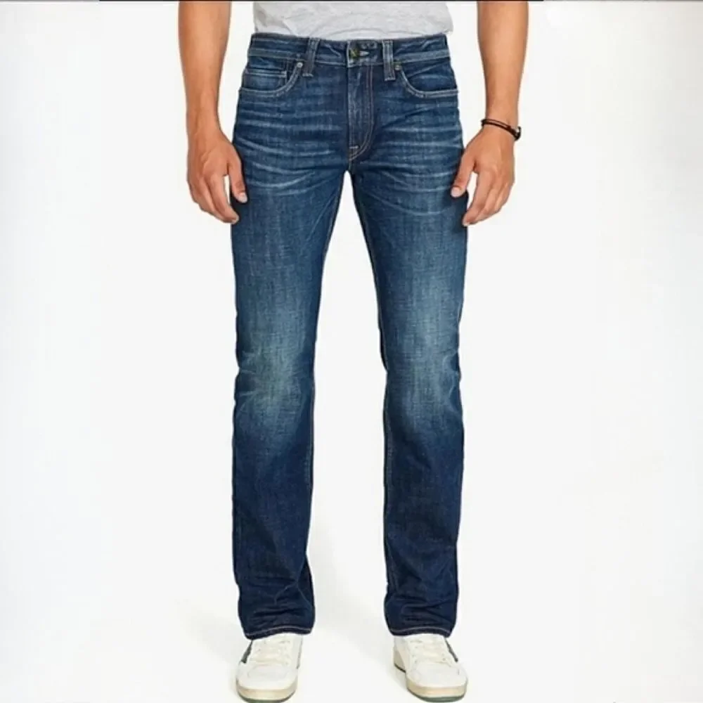 Buffalo David Bitton Men's Dark Blue Relaxed Straight Driven Jeans